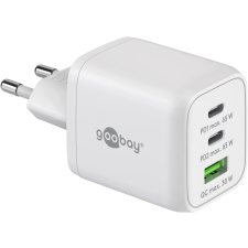 Goobay 64754 2x USB-C / USB-A Hálózati töltő - Fehér (65W) mobiltelefon kellék