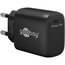Goobay 65367 USB-C Hálózati töltő - Fekete (25W) (65367) mobiltelefon kellék