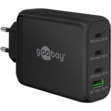 Goobay 65555 3x USB-C / USB-A Hálózati töltő - Fekete (100W) (65555) mobiltelefon kellék