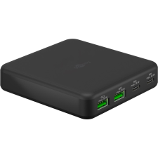 Goobay 65813 2xUSB-A / 2xUSB-C Hálózati Gyorstöltő Adapter 65W - Fekete (65813) mobiltelefon kellék