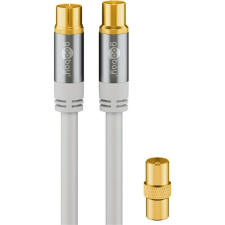 Goobay 70313 Premium Koax Antenna kábel 4x árnyékolással 1.0m - Fehér (70313) kábel és adapter