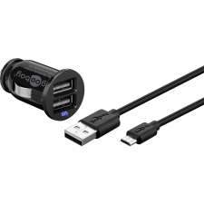 Goobay 71692 2x USB-A Autós töltő - Fekete (5V / 2.4A) (71692) mobiltelefon kellék