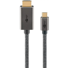 Goobay 75700 2 M USB C-típus HDMI A-típus (Standard) Fekete, Ezüst