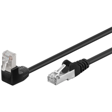 Goobay 94185 F/UTP CAT5e 90° Derékszögű Patch kábel 0.25m - Fekete (94185) kábel és adapter