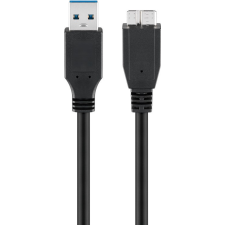 Goobay 95027 USB kábel 3 M USB A Micro-USB B Fekete kábel és adapter