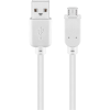 Goobay 95143 USB-A apa - MicroUSB-B apa 2.0 Adat és töltő kábel - Fehér (1.8m) (95143)