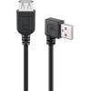 Goobay 95701 USB-A anya - USB-A 90° apa 2.0 Hosszabbító kábel - Fekete (0.15m) (95701)