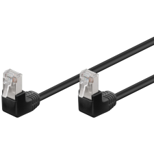 Goobay 96076 F/UTP CAT5e 2x 90° Derékszögű Patch kábel 0.25m - Fekete kábel és adapter