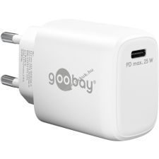 Goobay Hálózati USB-C gyorstöltő, 25W, fehér, Power Delivery, PD mobiltelefon kellék