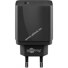 Goobay Hálózati USB-C gyorstöltő, 25W, fekete, PD power delivery mobiltelefon kellék