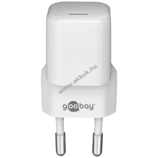 Goobay Hálózati USB-C gyorstöltő, power delivery, fehér, 20W - A készlet erejéig! mobiltelefon kellék