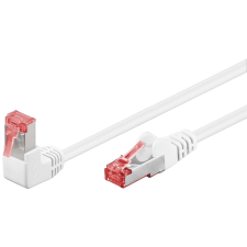 Goobay S/FTP CAT6 90° Derékszögű patch kábel 10m - Fehér (51554) kábel és adapter