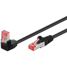 Goobay S/FTP CAT6 90° Derékszögű patch kábel 5m - Fekete (51546) kábel és adapter