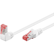 Goobay S/FTP CAT6 90° derékszügű Patch kábel 2m Fehér (51551) kábel és adapter