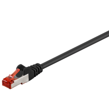 Goobay S/FTP CAT6 Patch kábel 0.15m - Fekete kábel és adapter