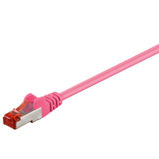 Goobay S/FTP CAT6 Patch kábel 0.5m - Magenta (95465) kábel és adapter