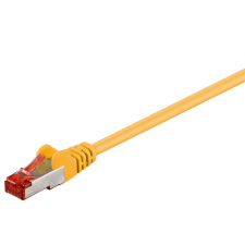 Goobay S/FTP CAT6 Patch kábel 0.5m - Sárga kábel és adapter