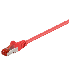 Goobay S/FTP CAT6 Patch kábel 10m - Piros kábel és adapter