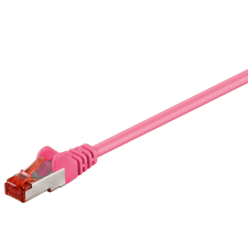 Goobay S/FTP CAT6 Patch kábel 2m - Magenta kábel és adapter
