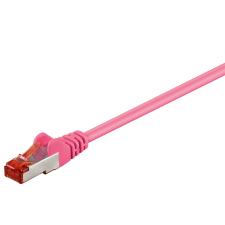 Goobay S/FTP CAT6 Patch kábel 30m - Magenta kábel és adapter