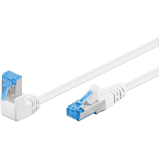 Goobay S/FTP CAT6a 90° Derékszögű Patch kábel 1m Fehér (51564) kábel és adapter