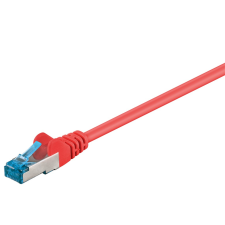 Goobay S/FTP CAT6a Patch kábel 0.5m - Piros kábel és adapter