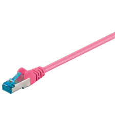 Goobay S/FTP CAT6a Patch kábel 2m - Magenta (93743) kábel és adapter