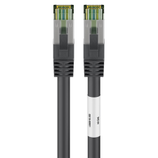 Goobay S/FTP CAT8.1 Patch kábel 0.25m - Fekete kábel és adapter