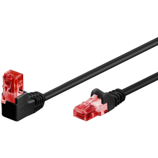 Goobay U/UTP CAT6 90° Derékszögű patch kábel 0.25m - Fekete (51513) kábel és adapter