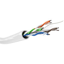 Goobay U/UTP CAT6 Installációs kábel 100m - Fehér kábel és adapter