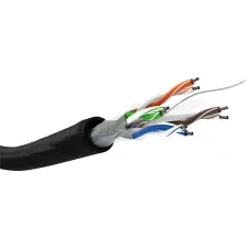 Goobay U/UTP CAT6 Kültéri installációs kábel 100m - Fekete kábel és adapter