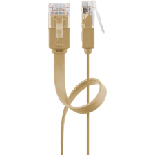 Goobay U/UTP CAT6 Lapos patch kábel 0.5m - Világosbarna (95879) kábel és adapter
