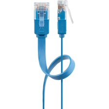 Goobay U/UTP CAT6 Lapos patch kábel 3m - Kék kábel és adapter