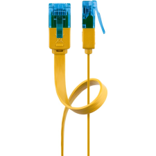 Goobay U/UTP CAT6a Lapos patch kábel 2m - Sárga (96318) kábel és adapter