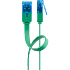 Goobay U/UTP CAT6a Lapos patch kábel 3m - Zöld kábel és adapter