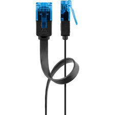 Goobay U/UTP CAT6a Lapos patch kábel 5m - Fekete (96345) kábel és adapter