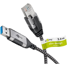 Goobay USB-A 3.2 Gen1 - RJ-45 Ethernet Adapterkábel 3m - Szürke (74396) kábel és adapter