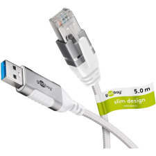 Goobay USB-A 3.2 Gen1 - RJ-45 Ethernet Adapterkábel 5m - Fehér (74381) kábel és adapter