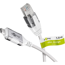 Goobay USB-C 3.2 Gen2 - RJ-45 Ethernet Adapterkábel 1m - Fehér (74385) kábel és adapter