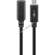 Goobay USB-C 3.2 hosszabító kábel, 1m , fekete - A készlet erejéig! mobiltelefon kellék