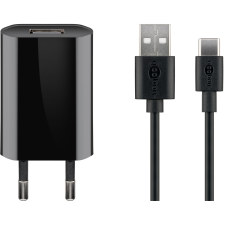 Goobay USB-C / USB-A Hálozati töltő készlet - Fekete (5W) (45293) mobiltelefon kellék