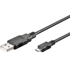 Goobay USB kábel 2.0 micro USB csatlakozóval 30cm fekete (dupla árnyékolású) mobiltelefon kellék