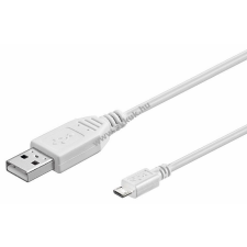 Goobay USB kábel 2.0 nagy sebességű micro USB 5m fehér mobiltelefon kellék