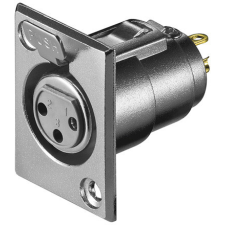 Goobay XLR 187-3 G vezeték csatlakozó XLR FM 3 pin Rozsdamentes acél kábel és adapter