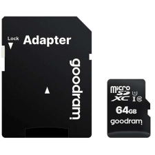 Goodram Memóriakártya MicroSD Goodram 64GB,UHS I,cls 10 + adapter, M1AA-0640R12 memóriakártya