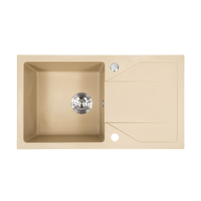  Gori szögletes egy medence + csepegtető gránit mosogató szifonnal bézs mosogatótálca