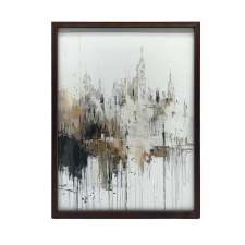 GÓTIKAI TÁJFESTÉS VÁSZRA FALRA 60x90 CM KERETTEL grafika, keretezett kép
