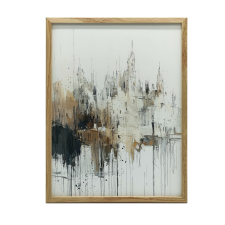 GÓTIKAI TÁJFESTMÉNY VÁSZONRA SÖTÉTBARNA KERETTEL 70x100 CM grafika, keretezett kép