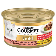 GOURMET GOLD Csirke&Lazac 85g kúsky macskaeledel