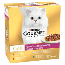  GOURMET GOLD DUO 8x85g marha&amp;csirke macskaeledel